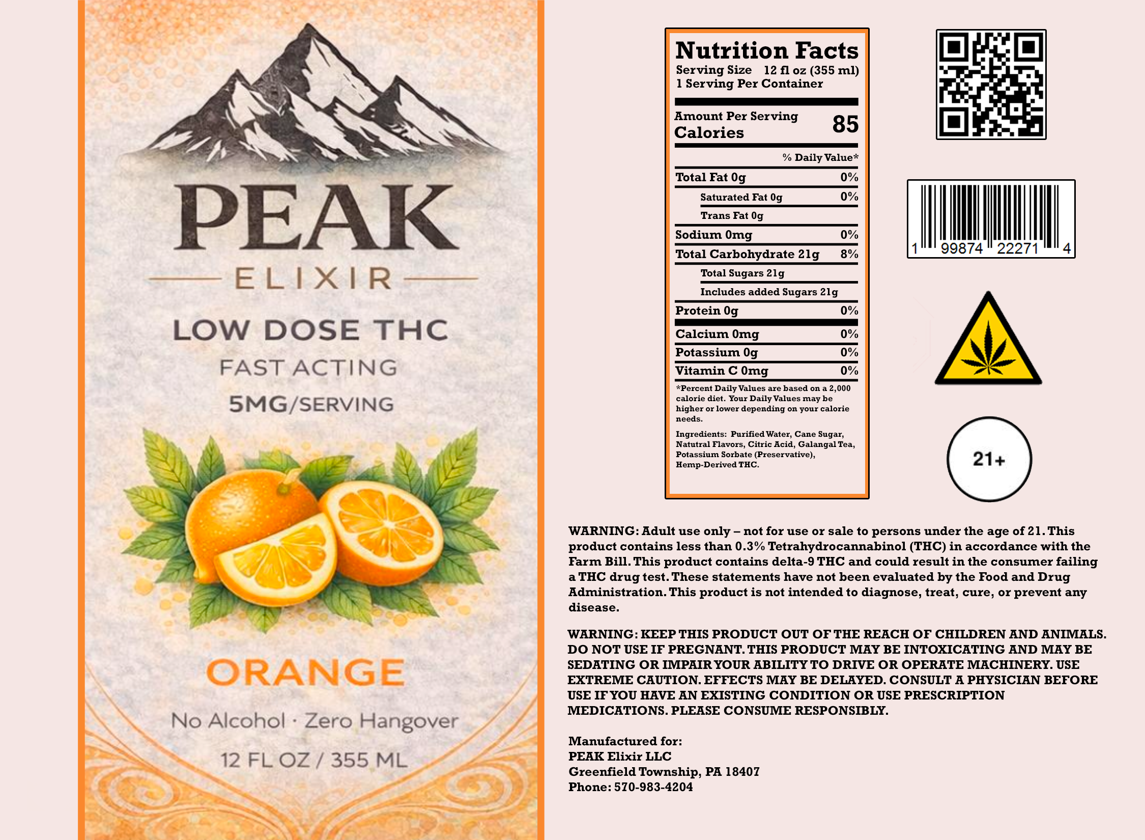 Orange Elixir (Case, 24 - 12 oz Cans)